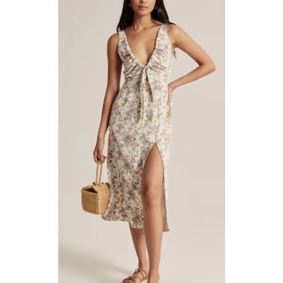 Abercrombie & Fitch Dresses & Skirts - Abercrombie & Fitch Floral Babydoll Slip Midi Dress Medium Tall Cottage Romantic